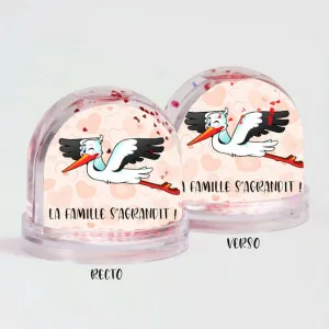 Boule à neige coeur personnalisée pour annonce de grossesse Tendance Cadeau - 1