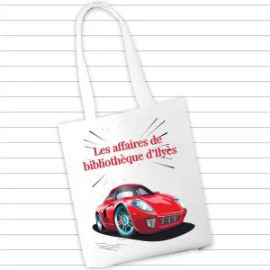 Sac à cahiers et livres personnalisé - Voiture & Prénom Tendance Cadeau - 1