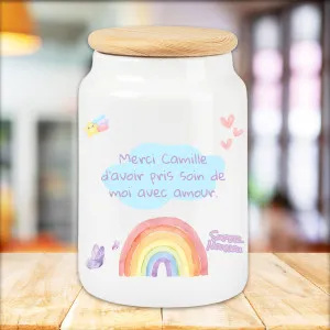 Pot à biscuits personnalisable Nounou – Modèle pastel Tendance Cadeau - 1