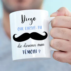 Mug personnalisable pour demande au témoin de mariage Tendance Cadeau - 1