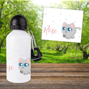 Gourde ou bouteille enfant personnalisée modèle chat Tendance Cadeau - 1