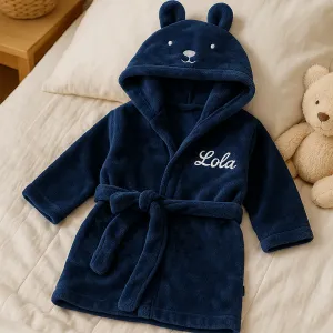 Peignoir brodé avec prénom bleu Tendance Cadeau - 1