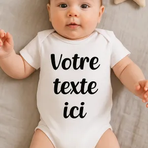 Body bébé ou tee-shirt personnalisable avec votre message Tendance Cadeau - 1