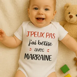 Body bébé ou tee-shirt personnalisable j'peux pas j'ai bêtise Tendance Cadeau - 1