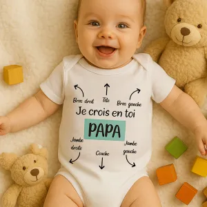 Body bébé personnalisé mode d'emploi pour les papas Tendance Cadeau - 1