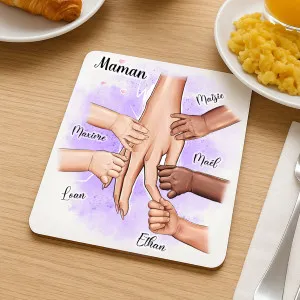 Dessous de plat maman personnalisable avec mains Tendance Cadeau - 1