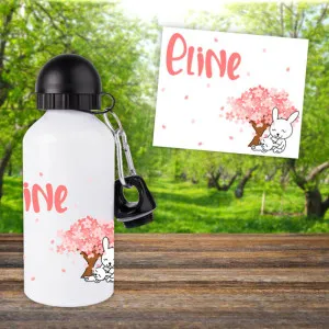 Gourde ou bouteille enfant personnalisée modèle lapins Tendance Cadeau - 1