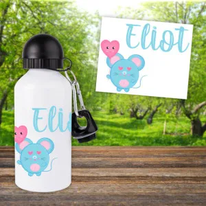 Gourde ou bouteille enfant personnalisée modèle souris Tendance Cadeau - 1