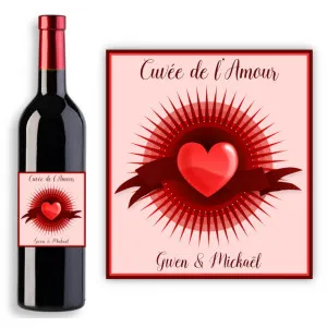 Étiquette bouteille de vin personnalisable pour Amoureux Tendance Cadeau - 1