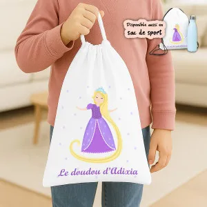 Sac à doudou ou sac de gym personnalisé modèle Raiponce Tendance Cadeau - 1