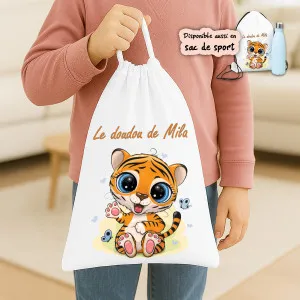 Sac à doudou ou sac de gym personnalisé modèle tigre Tendance Cadeau - 1