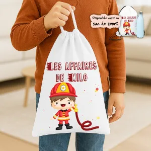 Sac à doudou ou sac de gym personnalisé modèle pompier Tendance Cadeau - 1
