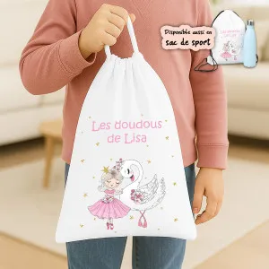 Sac à doudou ou sac de gym personnalisé modèle danseuse et cygne Tendance Cadeau - 1