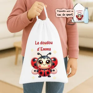 Sac à doudou ou sac de gym personnalisé modèle coccinelle Tendance Cadeau - 1