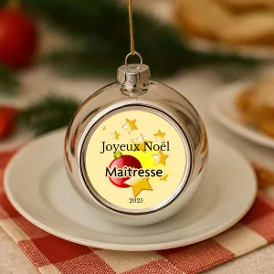 Boule sapin de Noël personnalisable modèle boules et étoiles Tendance Cadeau - 1