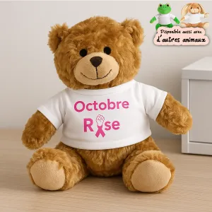 Ourson personnalisé Octobre rose modèle poing Tendance Cadeau - 1