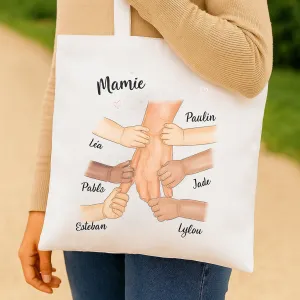 Tote bag mamie personnalisable avec mains Tendance Cadeau - 1