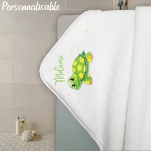Cape de bain en éponge personnalisable modèle tortue Tendance Cadeau - 1