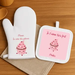 Duo manique et gant personnalisable pour les mamies Tendance Cadeau - 1