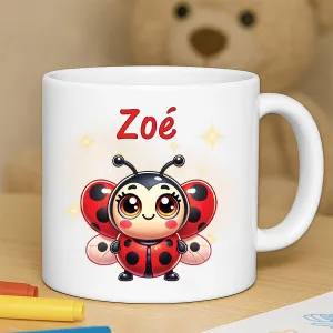 Tasse enfant résistante personnalisée coccinelle Tendance Cadeau - 1