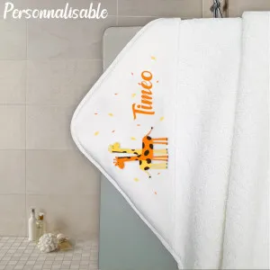 Cape de bain en éponge personnalisable modèle girafes Tendance Cadeau - 1