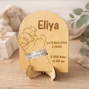 Support bracelet de naissance personnalisé en bois Tendance Cadeau - 1