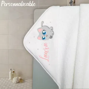 Cape de bain en éponge personnalisable modèle chat Tendance Cadeau - 1