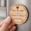 Magnet Save the Date personnalisé en bois aimanté Tendance Cadeau - 2