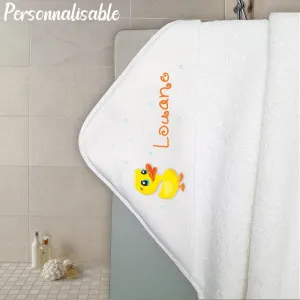 Cape de bain en éponge personnalisable modèle canard Tendance Cadeau - 1
