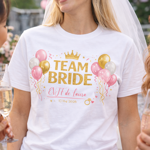 Tee-shirt Team Bride personnalisable pour EVJF Tendance Cadeau - 1
