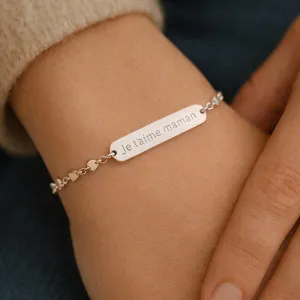 Bracelet coeur femme gravé Tendance Cadeau - 1