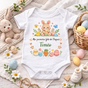 Body Pâques personnalisable avec prénom et message Tendance Cadeau - 1