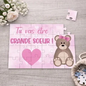 Puzzle annonce grossesse - Tu vas être grande soeur Tendance Cadeau - 1