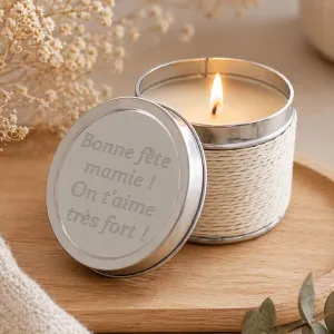 Bougie aromatique gravée senteur vanille Tendance Cadeau - 1
