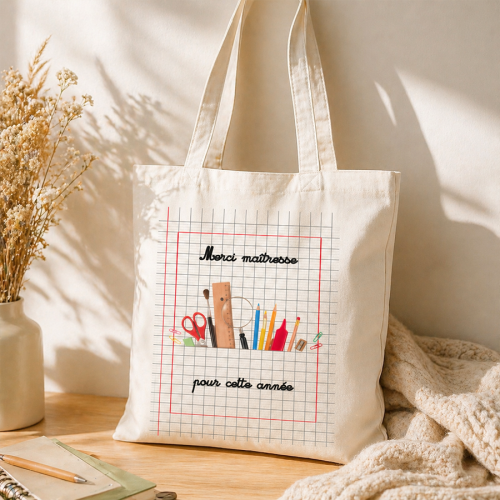 Tote bag personnalisé avec message – Cadeau fin d’année scolaire Tendance Cadeau - 1