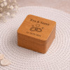 Boîte à alliances personnalisée anneaux – Écrin mariage en bois gravé  - 3