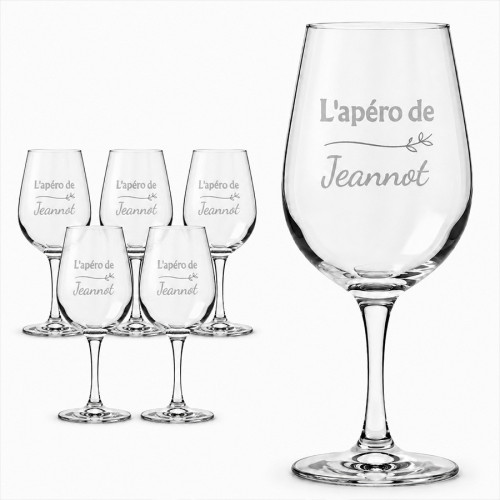 Lot de 6 verres à vin personnalisables 315 ml – Gravure laser – Motifs au choix Tendance Cadeau - 3
