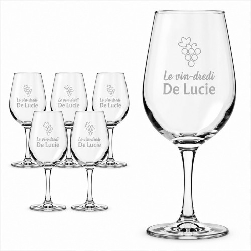 Lot de 6 verres à vin personnalisables 315 ml – Gravure laser – Motifs au choix Tendance Cadeau - 10