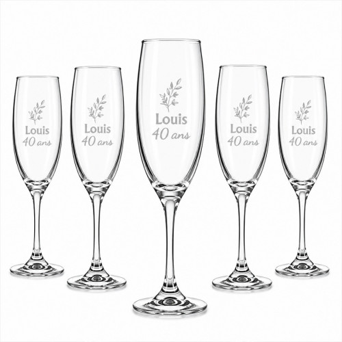 Lot de 6 flûtes à champagne personnalisables 190 ml – Gravure laser – Motifs au choix Tendance Cadeau - 4