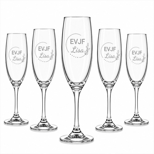 Lot de 6 flûtes à champagne personnalisables 190 ml – Gravure laser – Motifs au choix Tendance Cadeau - 6
