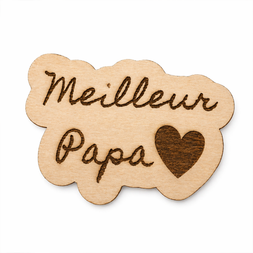 Magnet en bois personnalisé "Meilleur Papa" – Cadeau fête des pères Tendance Cadeau - 2