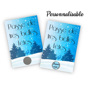 Carte à gratter Noël personnalisable pour une annonce originale modèle neige Tendance Cadeau - 1