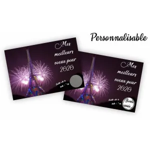Carte à gratter nouvel an personnalisable modèle Paris Tendance Cadeau - 1