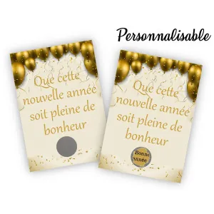 Carte à gratter or personnalisable pour une annonce originale au nouvel an Tendance Cadeau - 1