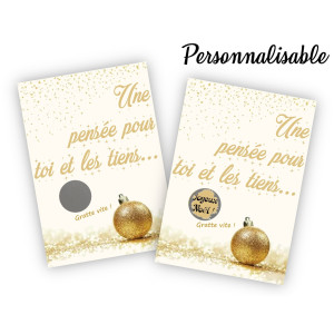 Carte à gratter or personnalisable pour une annonce originale à Noël Tendance Cadeau - 1