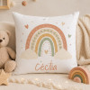 Coussin personnalisé enfant Arc-en-ciel avec prénom – 40 x 40 cm Tendance Cadeau - 1