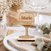 Marque-place en bois personnalisé avec socle – Forme verre Tendance Cadeau - 1