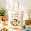 Sac à cahiers personnalisé Ferme avec prénom – Tote bag école Tendance Cadeau - 1