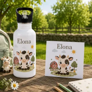 Gourde personnalisée Ferme avec prénom Tendance Cadeau - 1