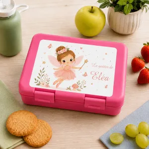 Boîte à goûter personnalisée Fée avec prénom Tendance Cadeau - 1